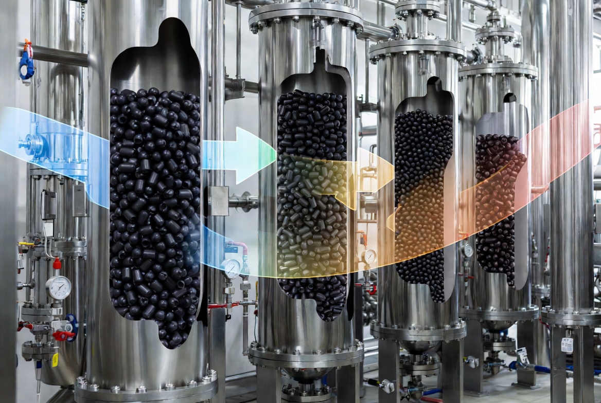 Industrial Reactor With Pelletized Activated Carbon Industrial Reactor With Pelletized Activated Carbon