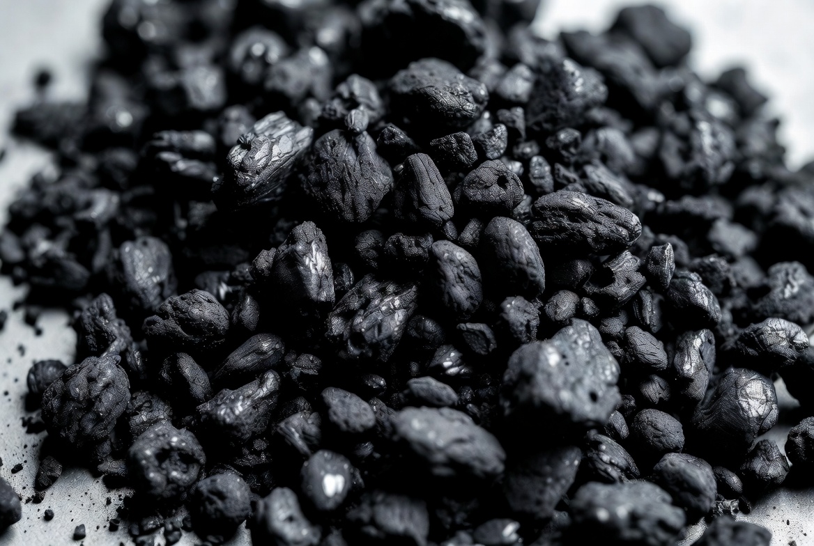 Activated Carbon Granules Close Up Activated Carbon Granules Close Up
