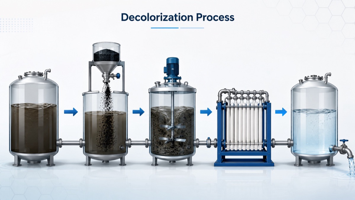 Industrial Decolorization Process Flow