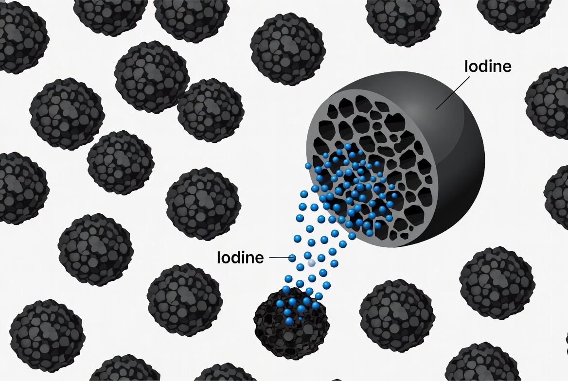 Activated Carbon Iodine Micropores सक्रिय कार्बन आयोडीन माइक्रोप्रोर्स