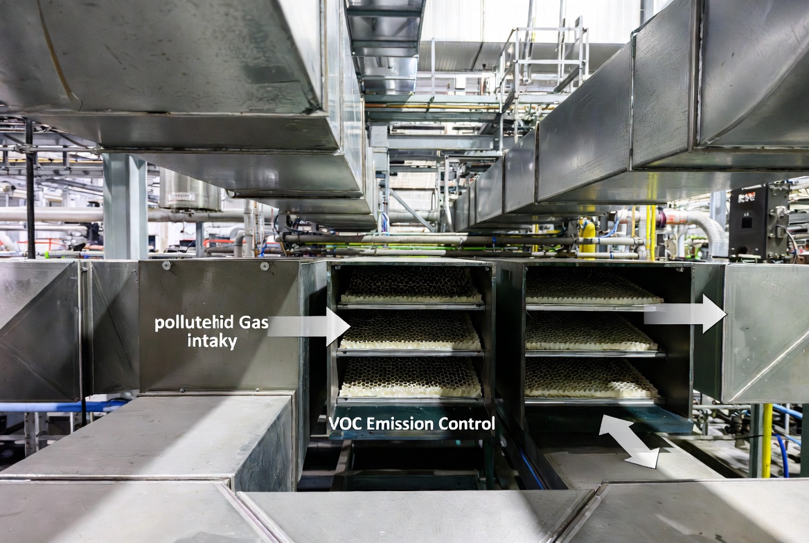 Industrial VOC Treatment Line With Honeycomb Carbon Industrial VOC Treatment Line With Honeycomb Carbon