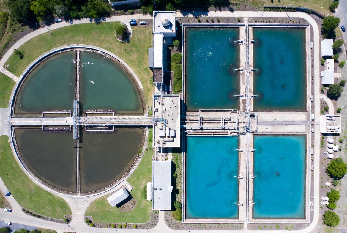 Water Treatment Plant Aerial View Water Treatment Plant Aerial View