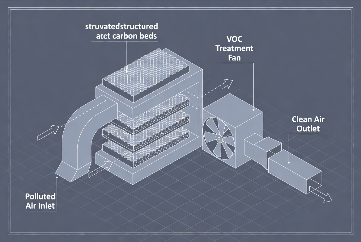 Industrial VOC Treatment Line With Activated Carbon